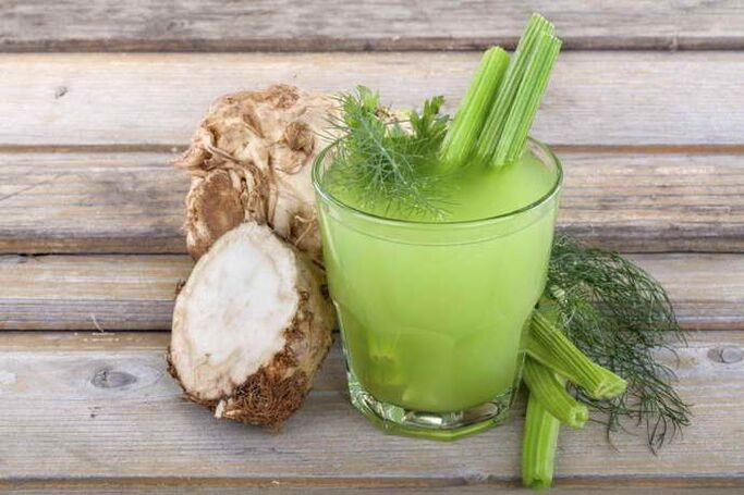 celery drink for osteochondrosis of the neck
